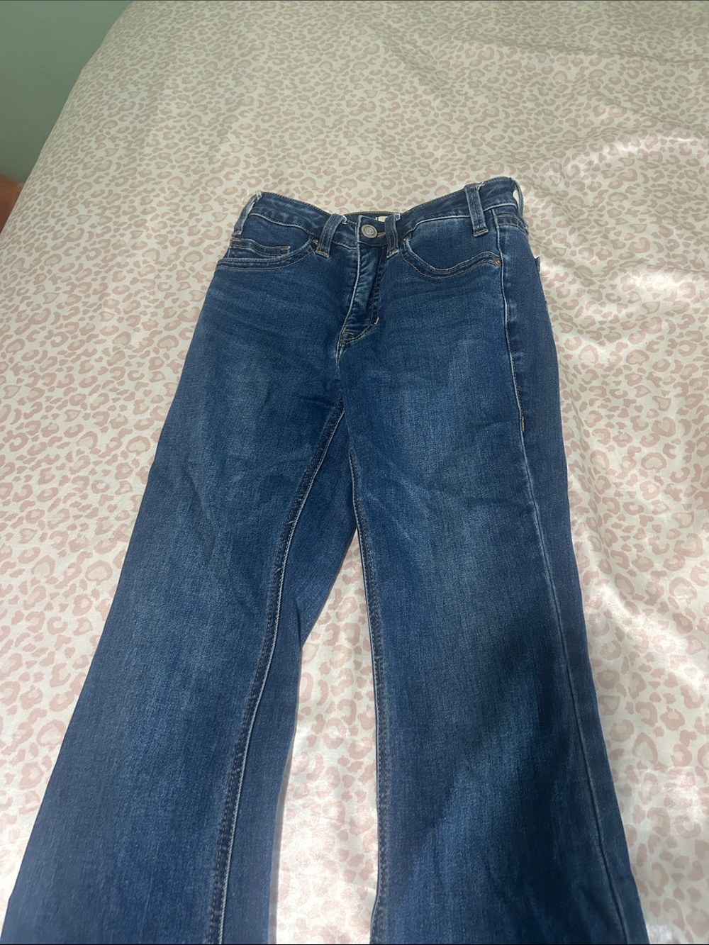 Women's Dark Blue Flared Jeans — Classic Wide Leg